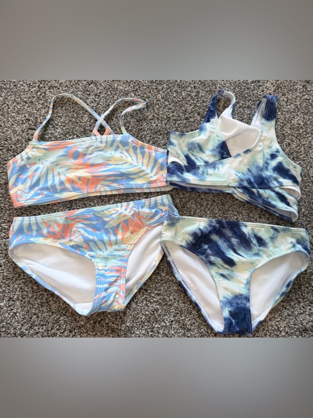 abercrombie kids Pastel Blue, Peach and Yellow Girls Bikini Set Duo